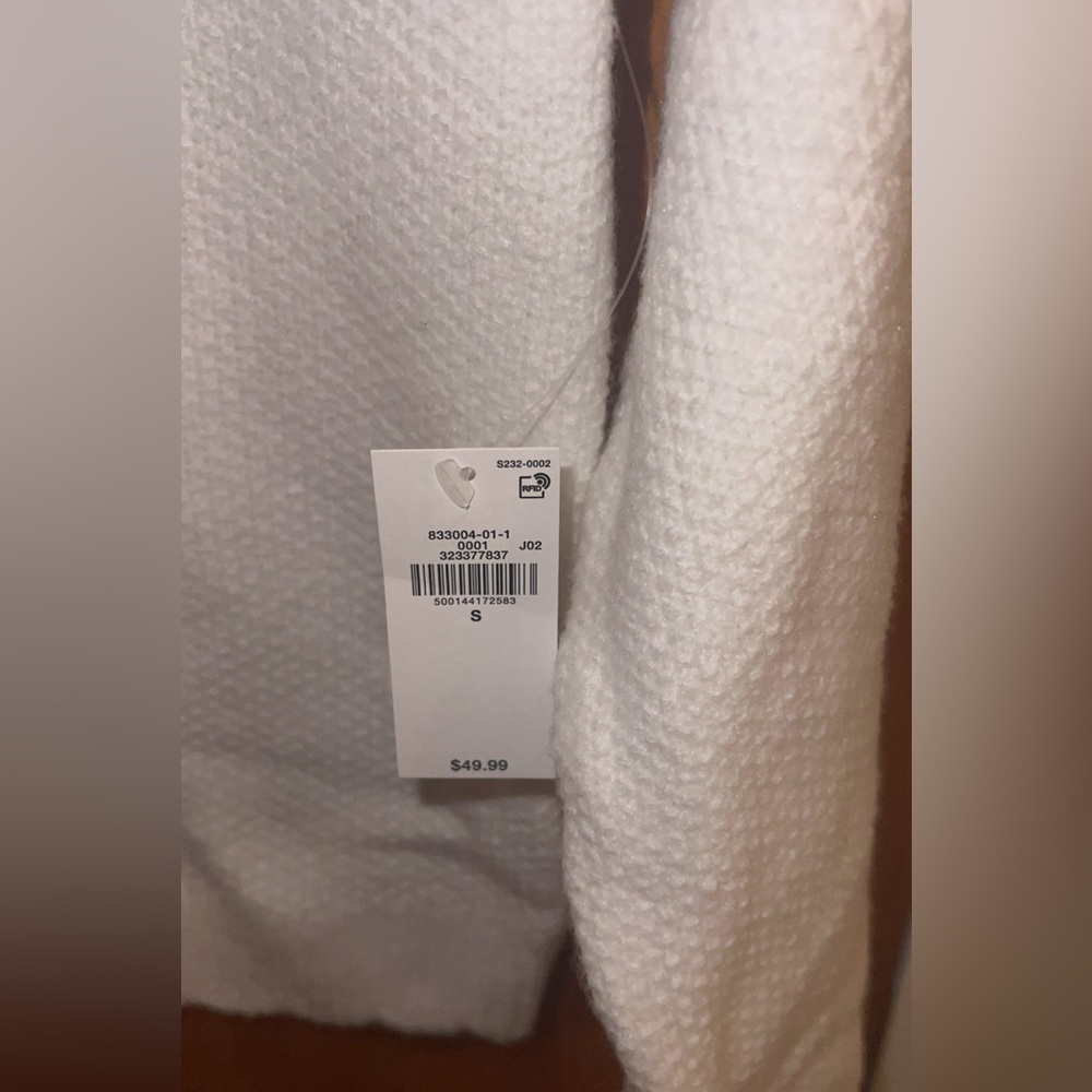 Old Navy SoSoft Bobble Heart Sweater Size S NWT Sea Salt Crew Neck Cozy - Picture 7 of 10